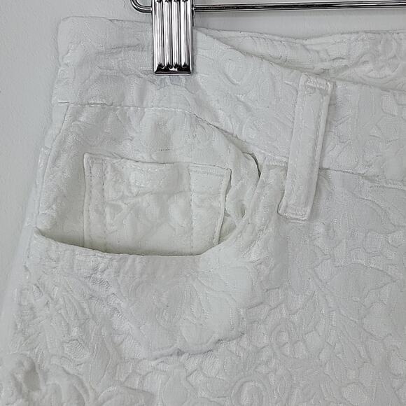 JEN7 by 7 For All Mankind White Lace Ankle Skinny Jeans Size 4 FLAWED - Picture 4 of 14